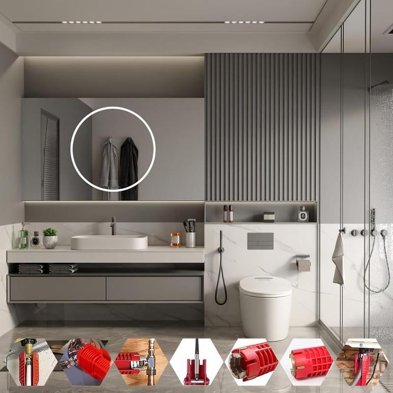 🔧 Daugiafunkcinis 8-viename santechnikos raktas