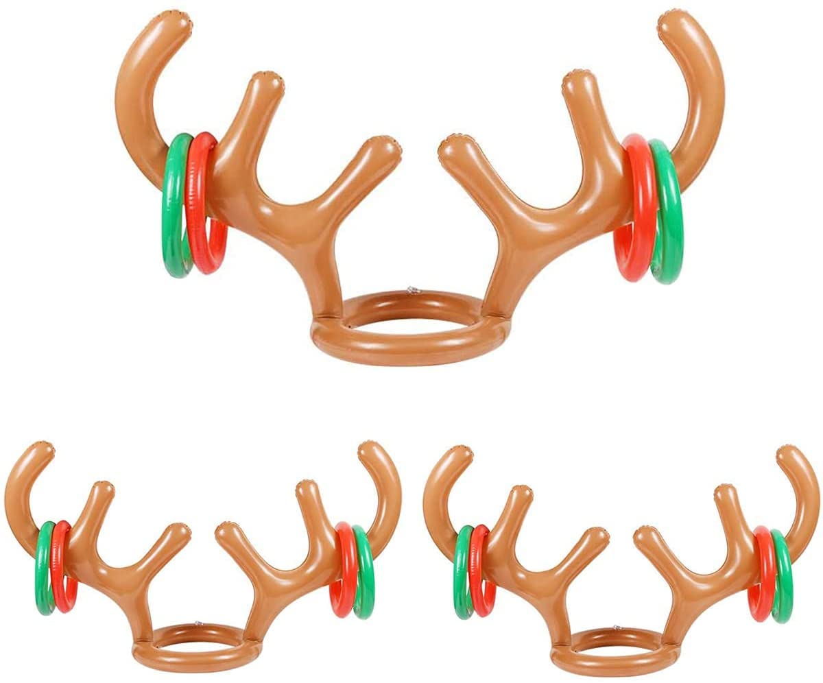 🎉 Kalėdinis žaidimas „Ragų metimas“ – pripučiami briedžių ragai