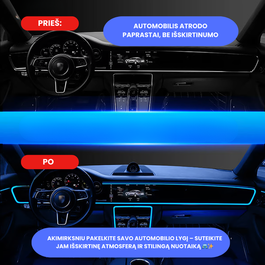 🚗 Automobilio dekoratyvinė RGB LED juosta💡