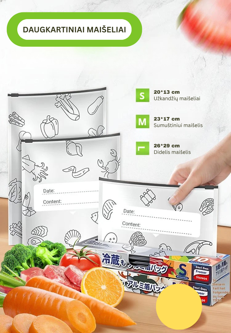 🌿 Daugkartiniai maišeliai – patogūs ir aplinkai draugiški!