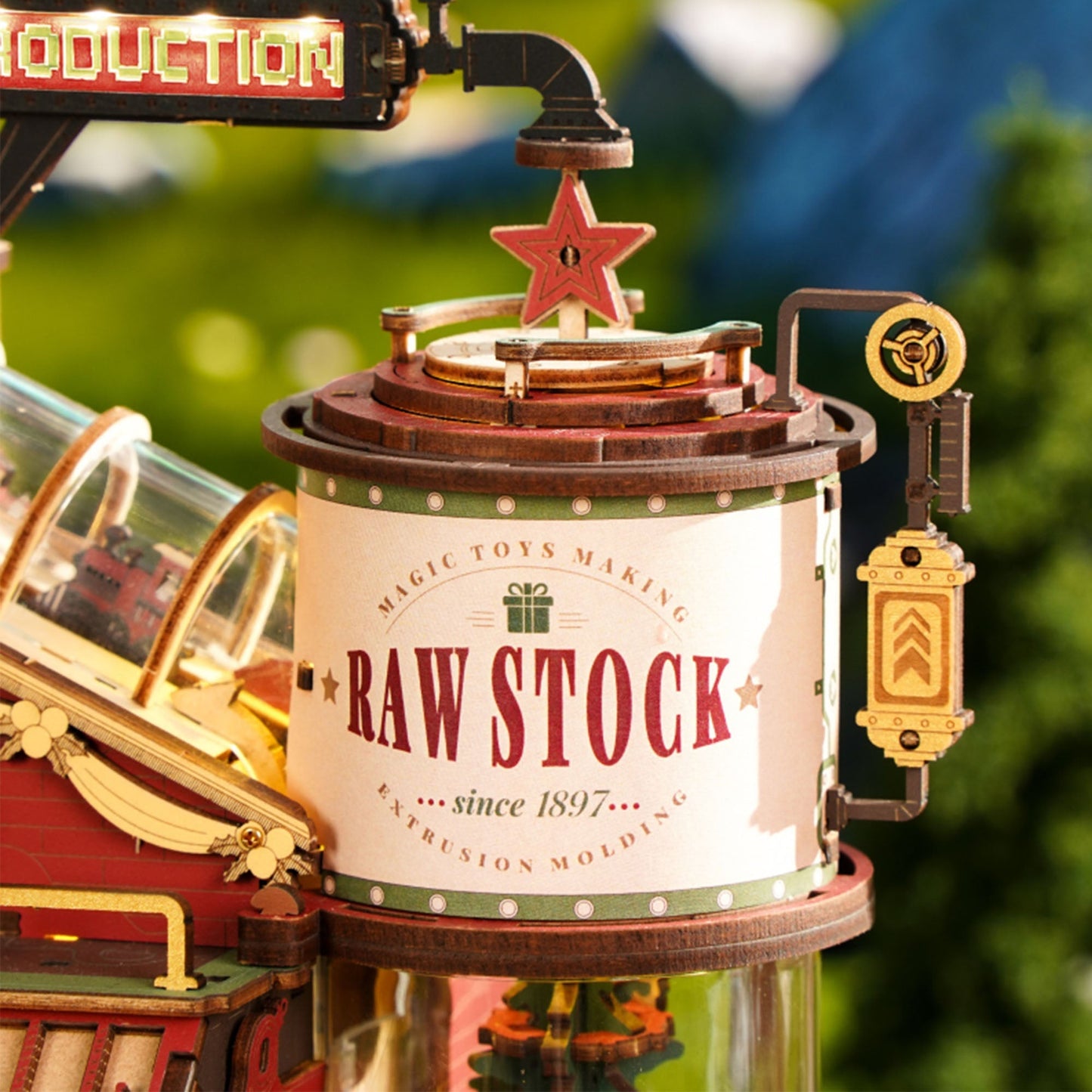 Kalėdų medinė muzikinė svajonių dovanų fabrika