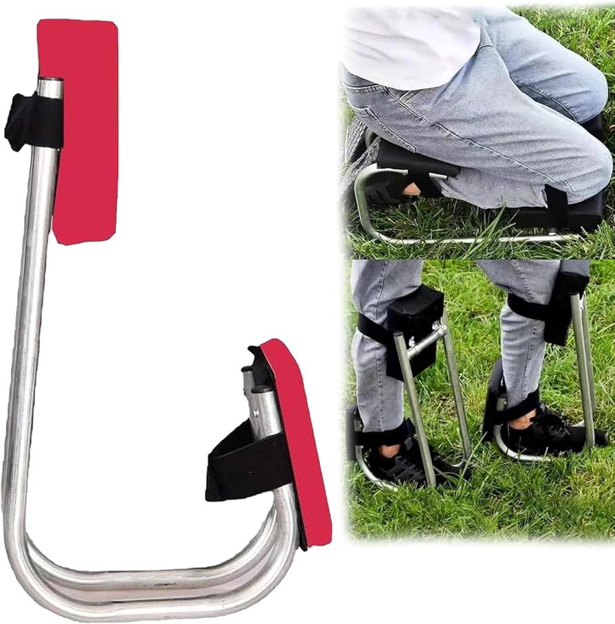 KneeComfort™ Nešiojamas sodo klūpiklis ir taburetė su reguliuojamu laikikliu