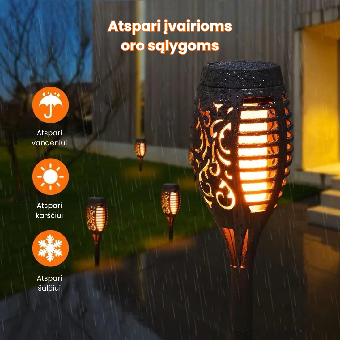 🔥2025 Saulės energija maitinamos lempos – Lauko dekoras su liepsnos efektu