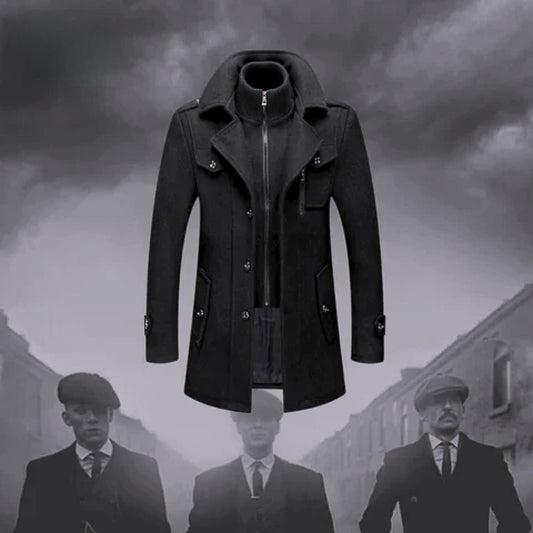 WoolGuard™ Peaky Blinders žieminis paltas | Prabangus dvigubos apykaklės vyriškas paltas