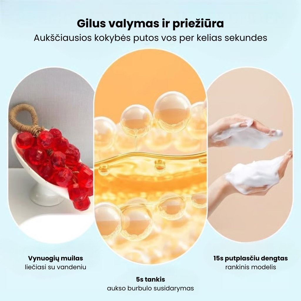 🔥 Originalus rankų darbo kristalinių vynuogių muilas – švelnus valomasis muilas