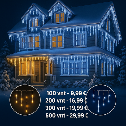 LED ledo varvekliai – kabančios krentančios lemputės