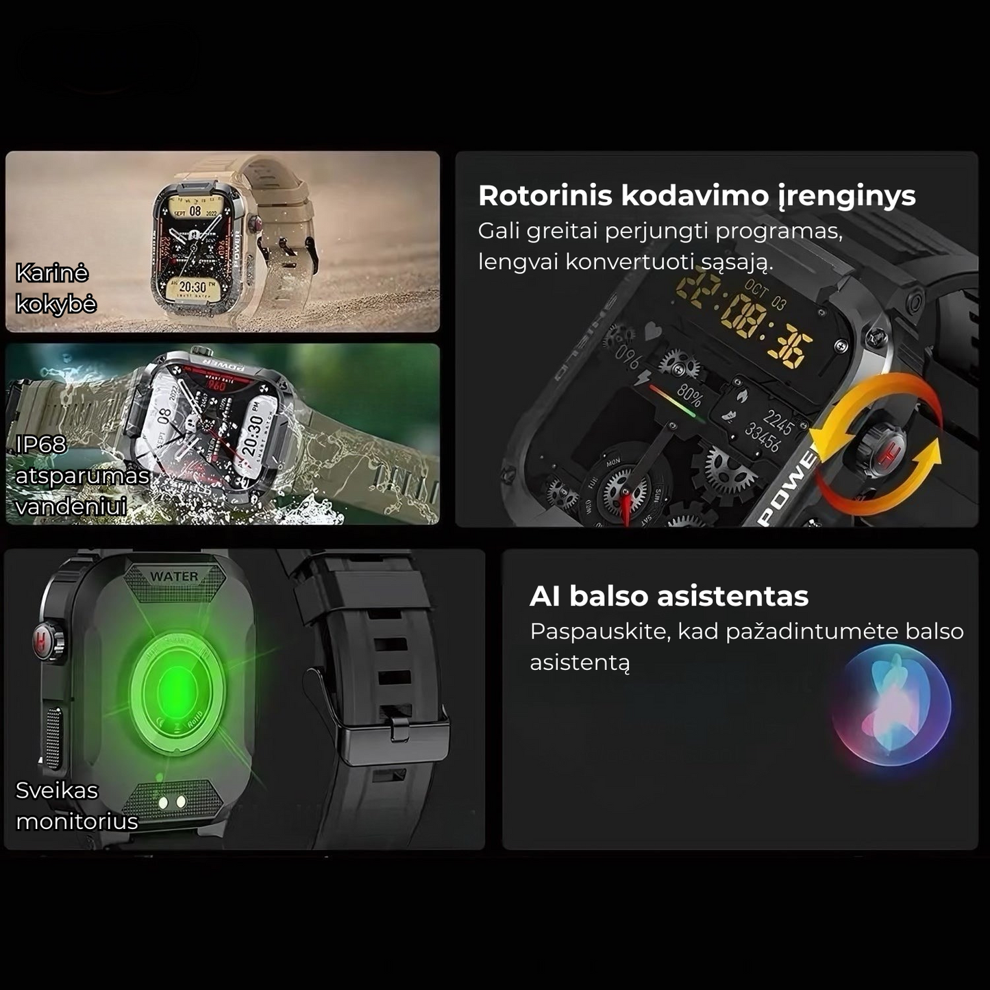 GalaxyArmor™ itin tvirtas išmanusis laikrodis - Puiki Dovana 🎁