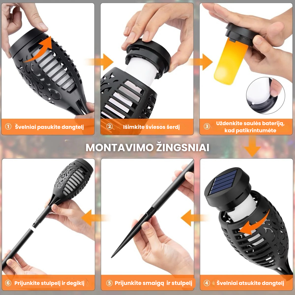 🔥2025 Saulės energija maitinamos lempos – Lauko dekoras su liepsnos efektu