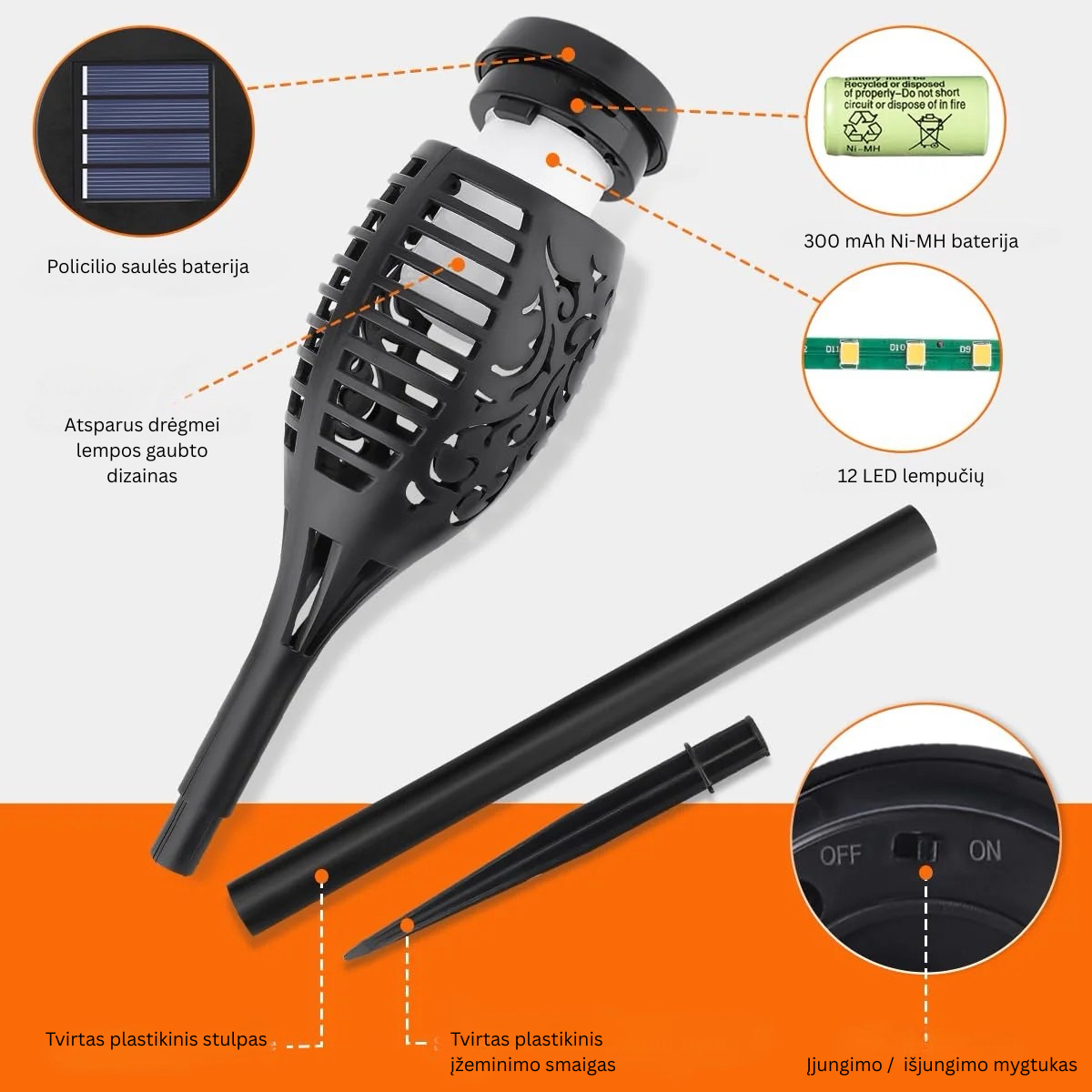 🔥2025 Saulės energija maitinamos lempos – Lauko dekoras su liepsnos efektu