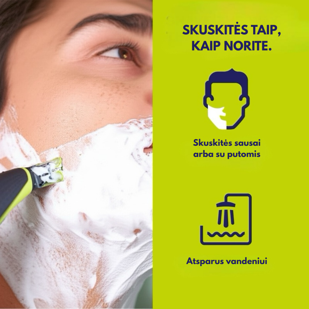 360° „Flex Blade“ – profesionalus daugiafunkcis USB trimeris vyrų priežiūrai