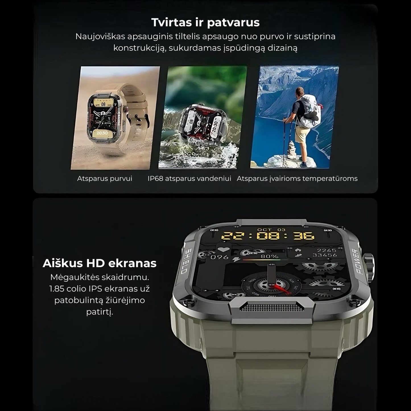 GalaxyArmor™ itin tvirtas išmanusis laikrodis - Puiki Dovana 🎁